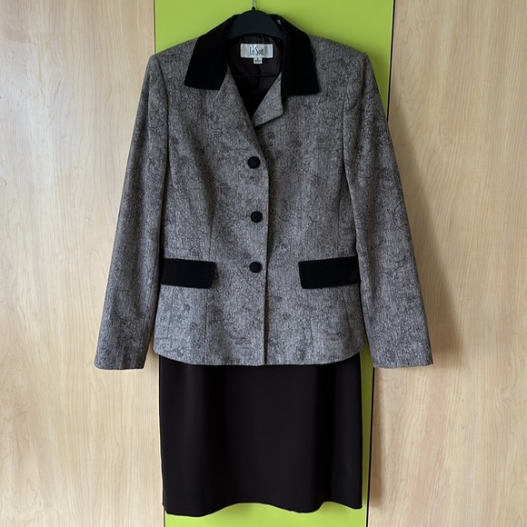 LE SUIT Women's Wool Blend Jacket & Skirt - Picture 7 of 13